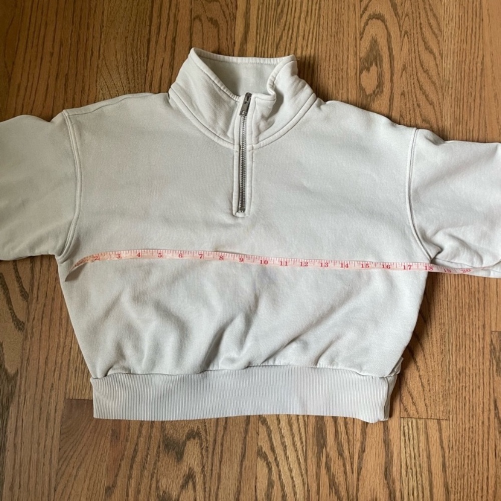 Aritzia TNA quarter half zip sweatshirt collar sweats crop XXS XS 00 0 2 cozy - Picture 4 of 6